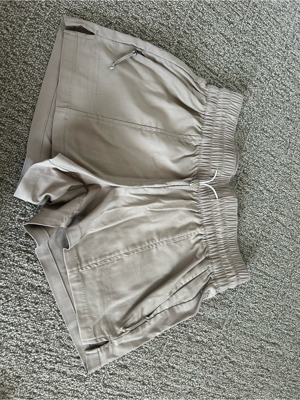 Avalanche Women's Taupe Elastic-Waist Athletic Shorts